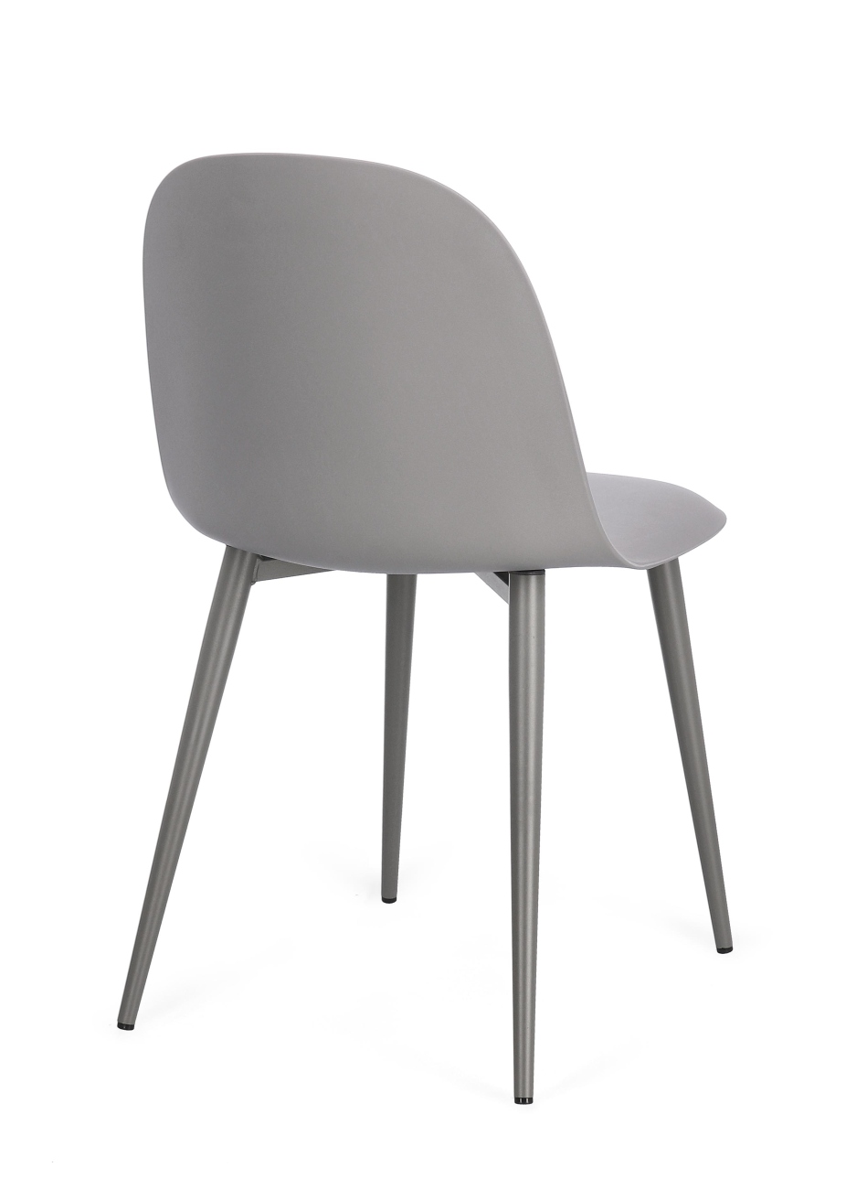 Esszimmerstuhl Ella 4er-Set aus Kunststoff, Grau