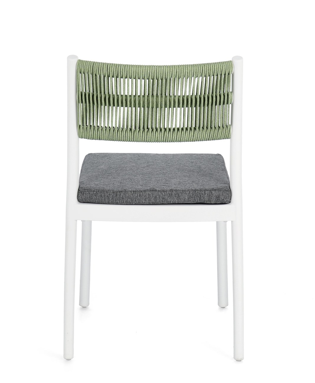 Gartenstuhl Alvin aus Metall, Weiß / Grün