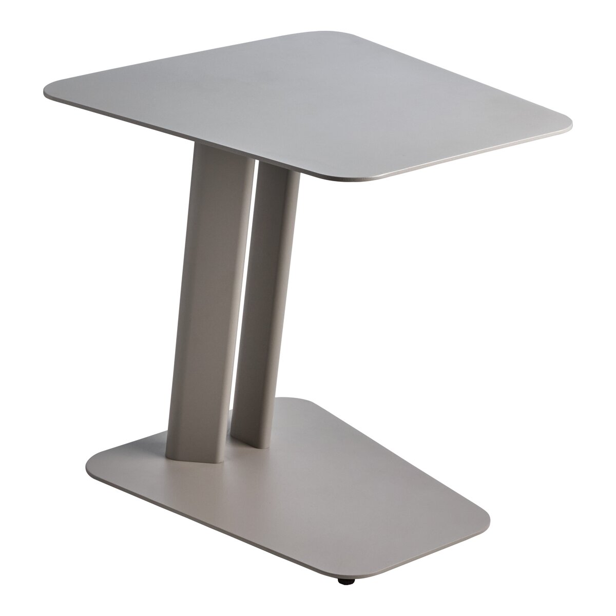 Gartenbeistelltisch Slide, aus pulverbeschichtetem Aluminium, modern, taupe, 50x45 cm