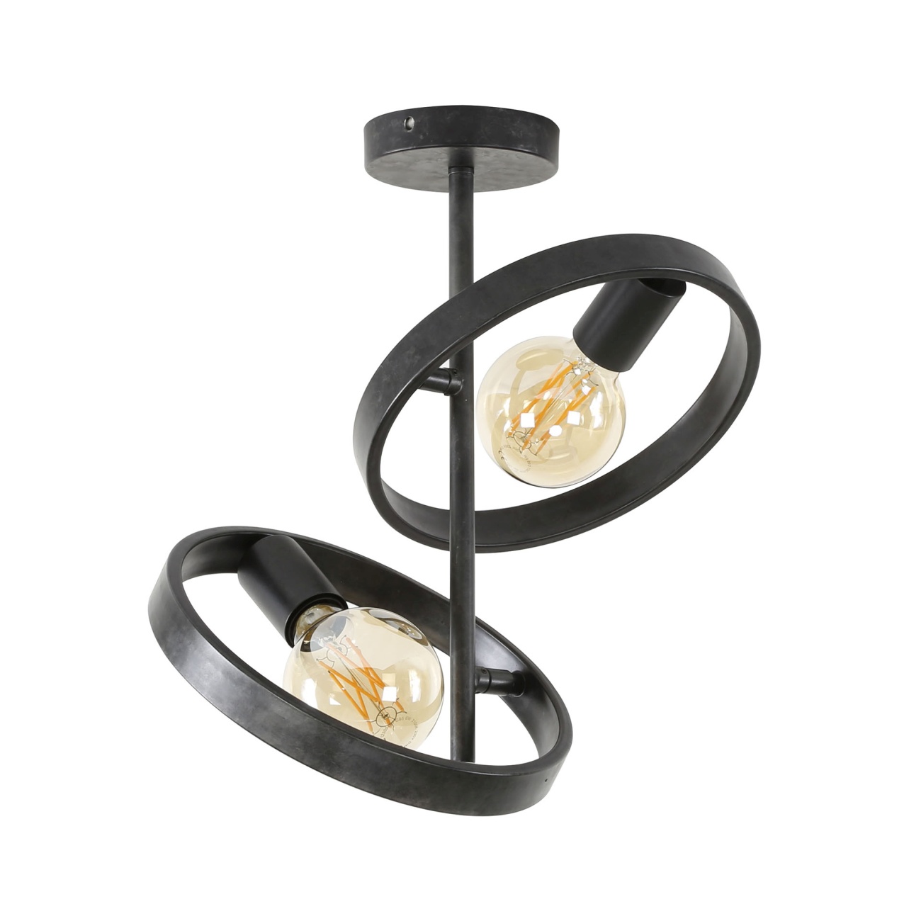Deckenleuchte Duronda, 2-flammig, Metall Anthrazit, Ø 26 cm, inkl. LED