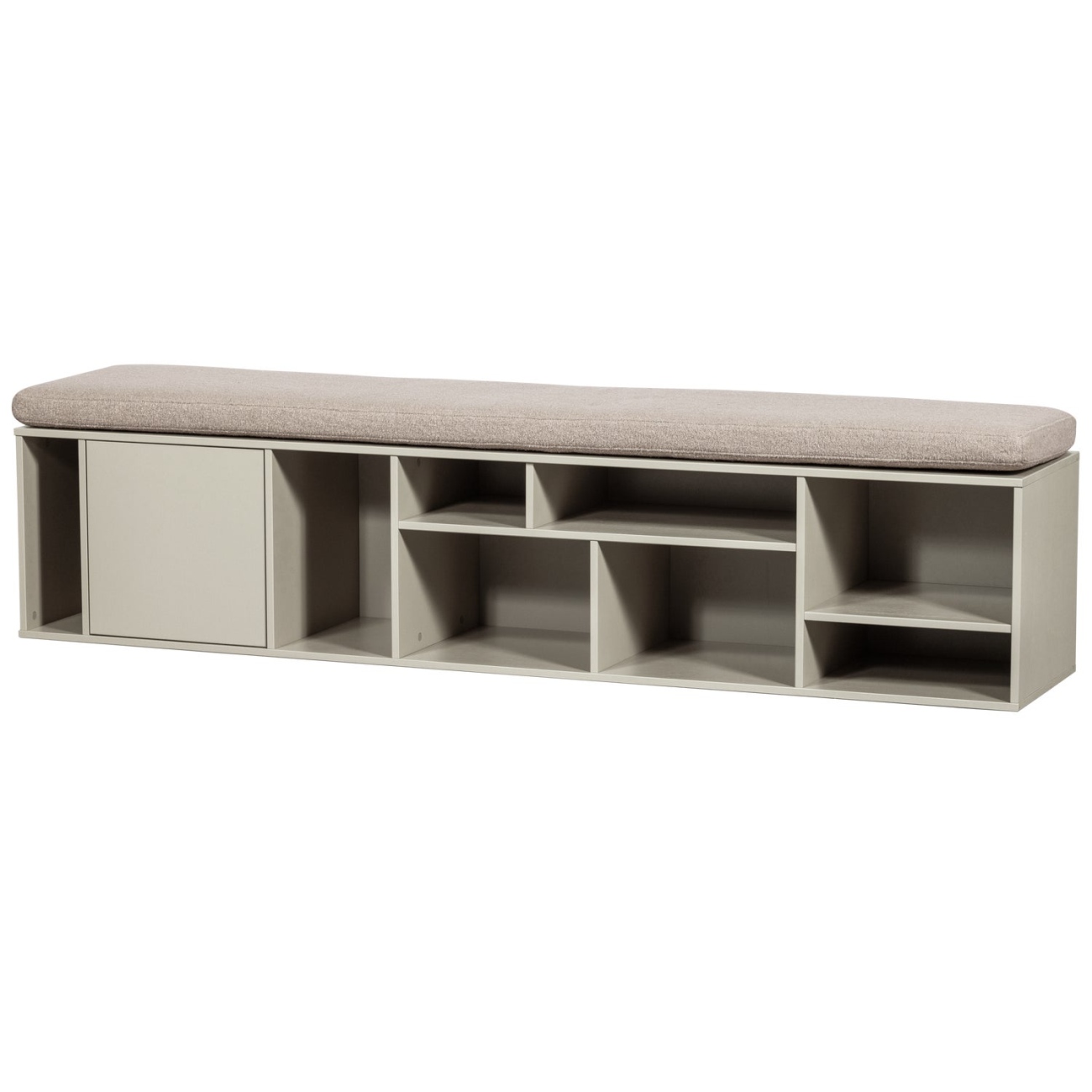 Bank mit Kissen, Hellgrau Bank mit Kissen, Hellgrau