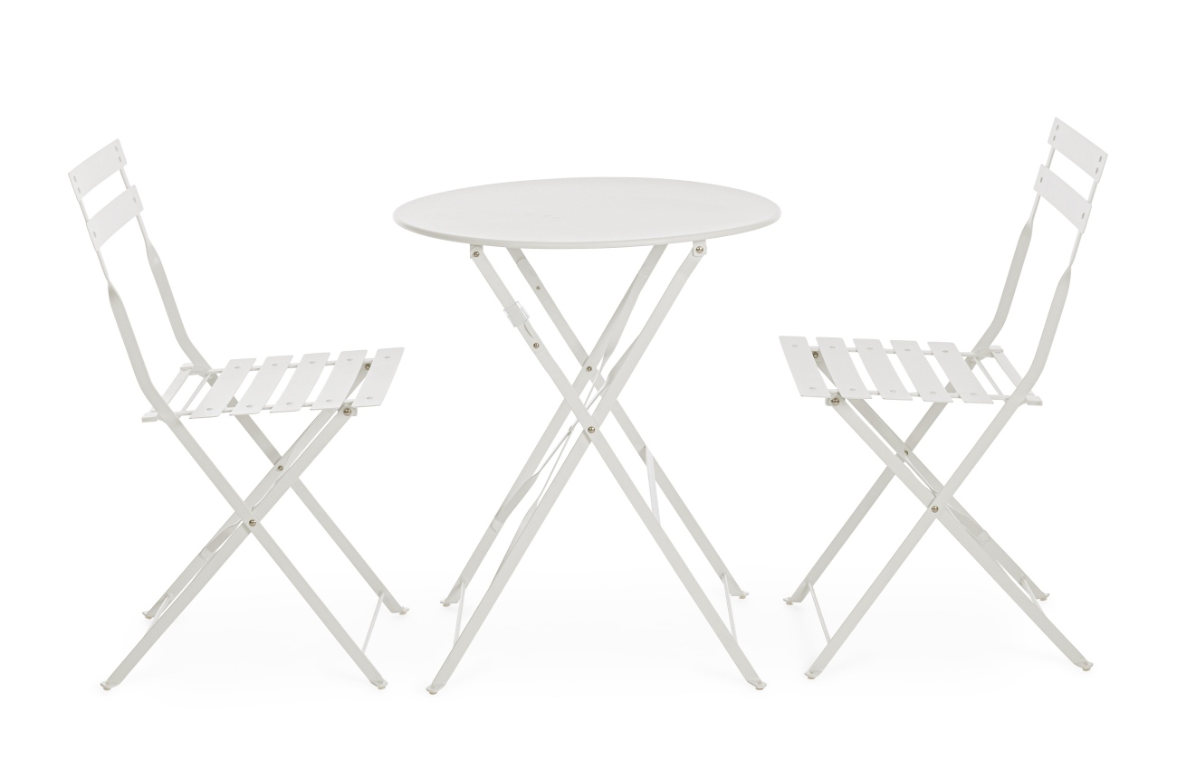 Garten-Set Austin, Stühle & Tisch, Weiß