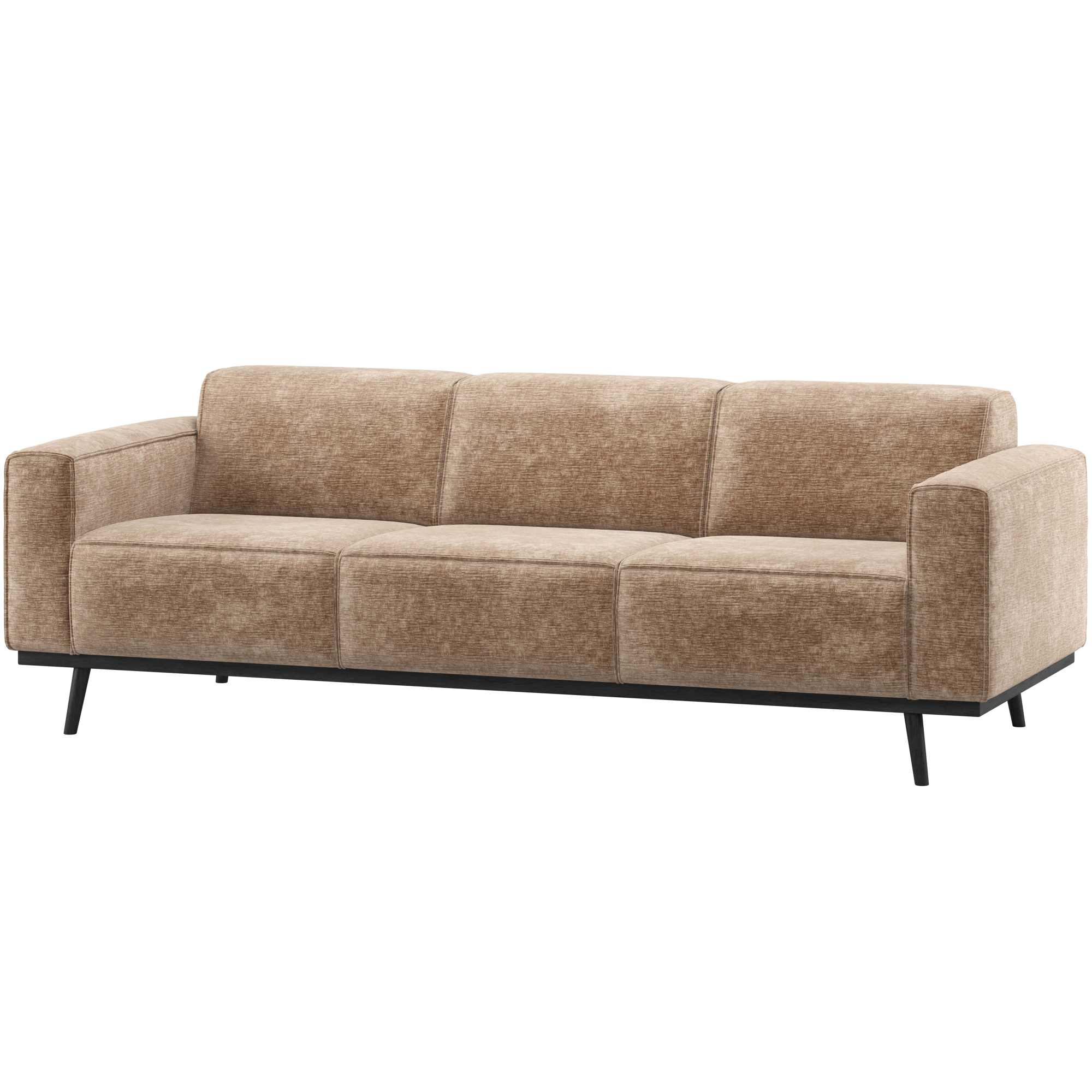 Sofa Statement 3-Sitzer 230 cm - Chenille-Samt, Taupe