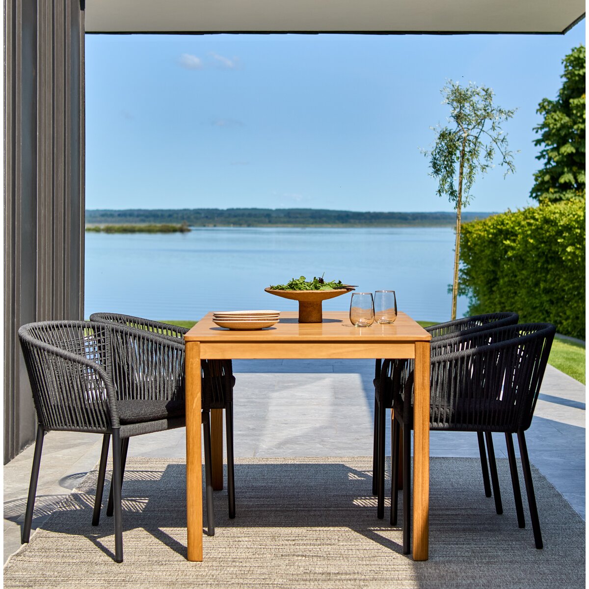Gartenesstisch Joe aus Teakholz, 195x90 cm, Natur