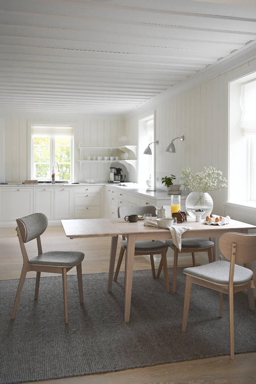 Klapptisch Filippa, 120/165x80cm, Eiche Weiß pigmentiert