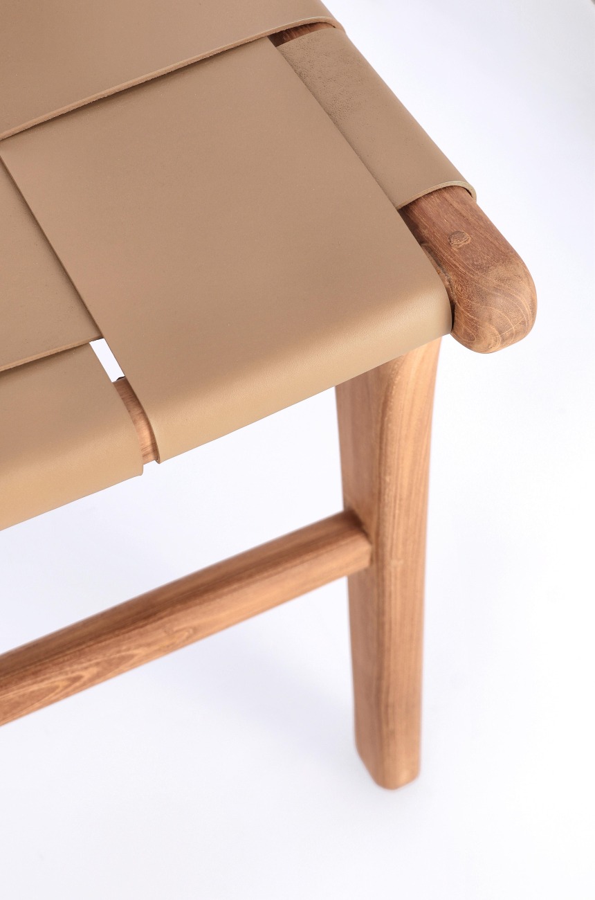 Esszimmerstuhl Joanna aus Leder, Taupe