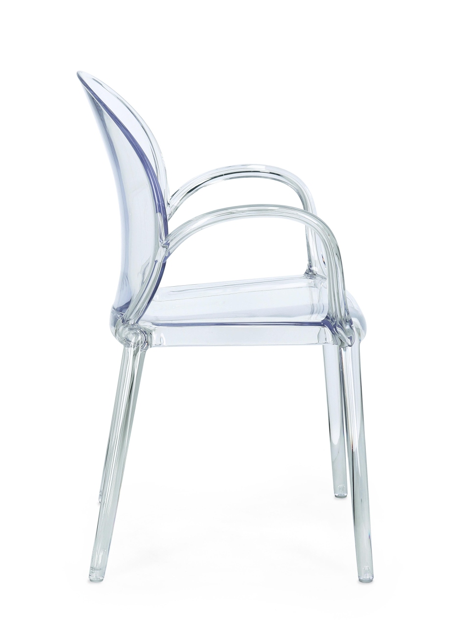 Gartenstuhl Camilla 4er-Set mit Armlehne, Transparent