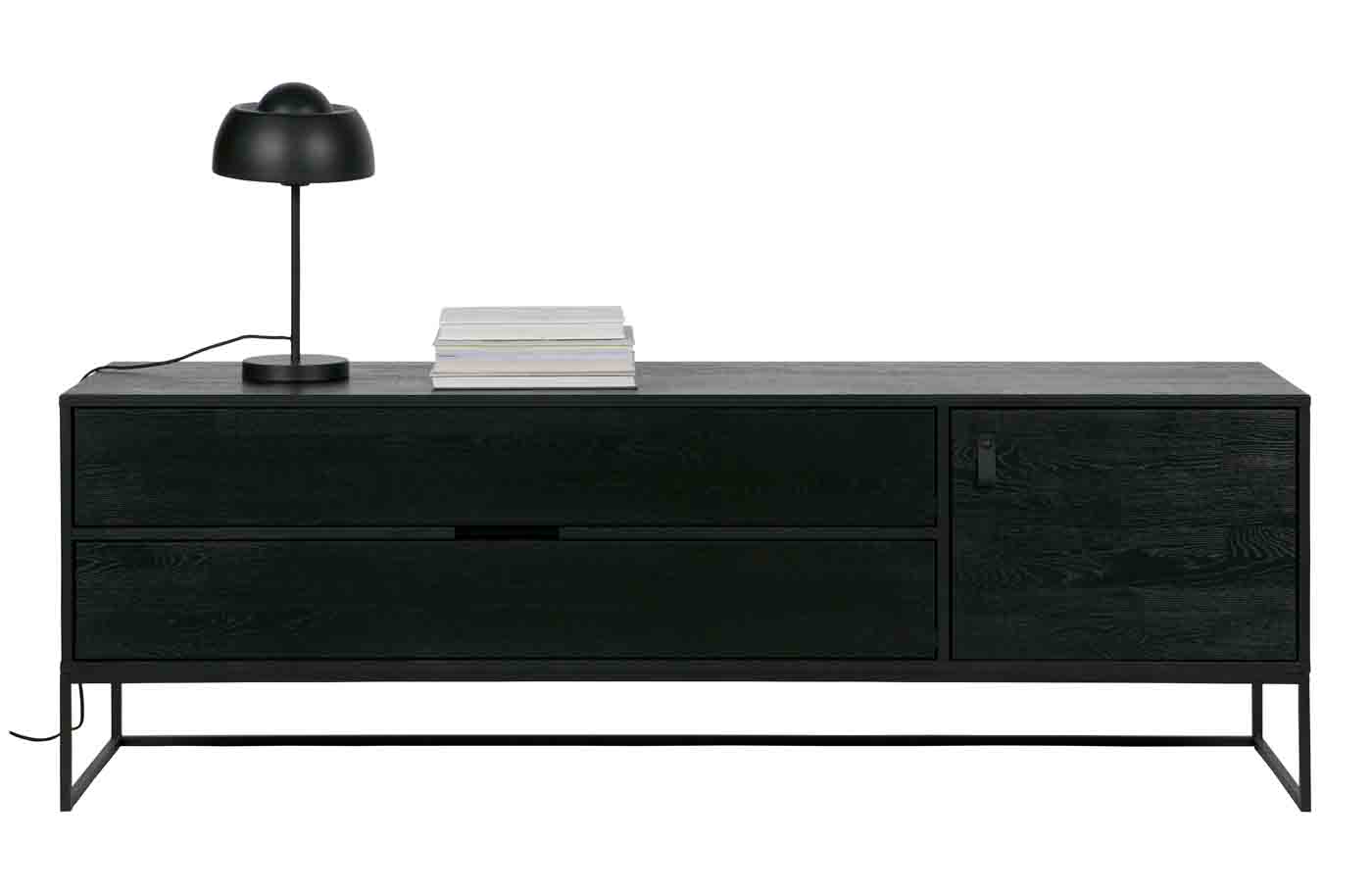 TV Board Silas, Eiche Schwarz