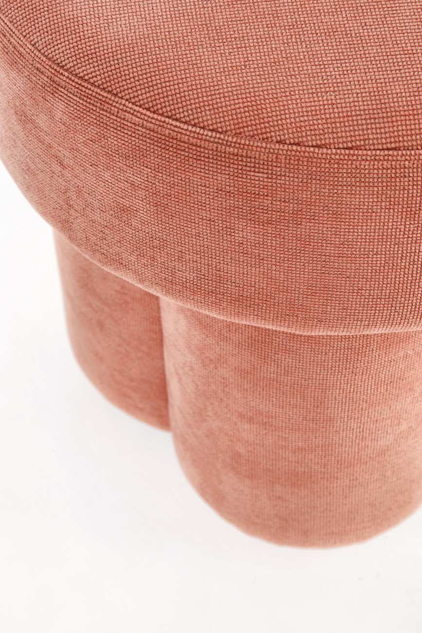 Hocker Glenda aus Stoff, Pfirsich