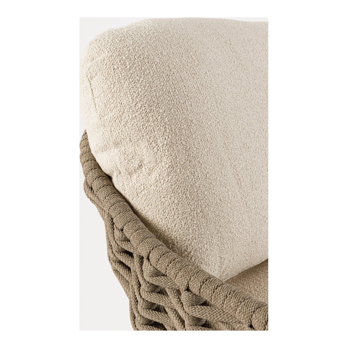 2-Sitzer Gartensofa Tamires - Teakholz Natur, Seilgeflecht Taupe, inkl. Kissen