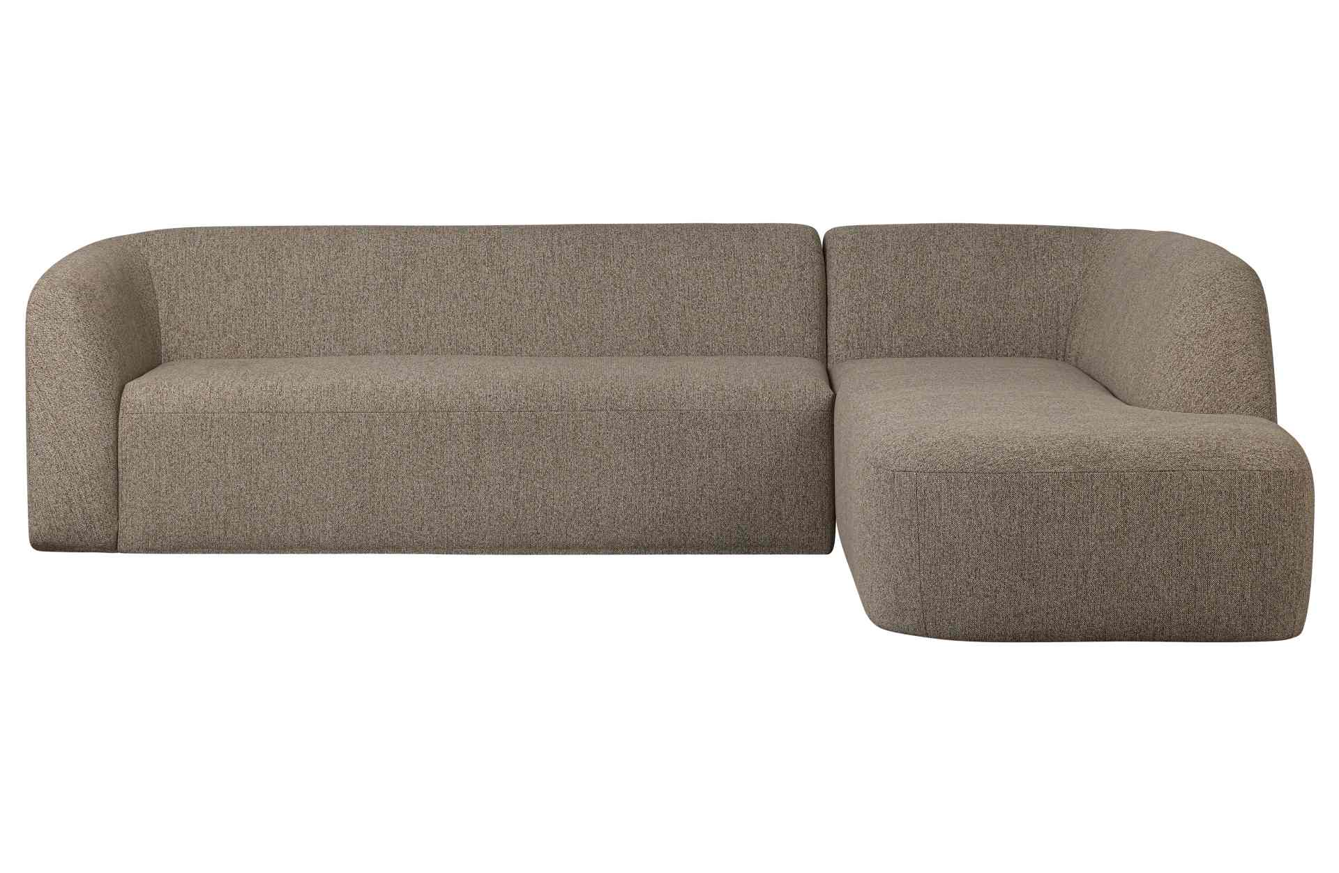 Das Ecksofa Sloping wurde aus bequemen Stoff gefertigt, welcher einen Braunen Farbton besitzt. Das Sofa ist ein echter Hingucker für dein Zuhause, denn es hat ein modernes Design, welches zu jeder Inneneinrichtung passt.
