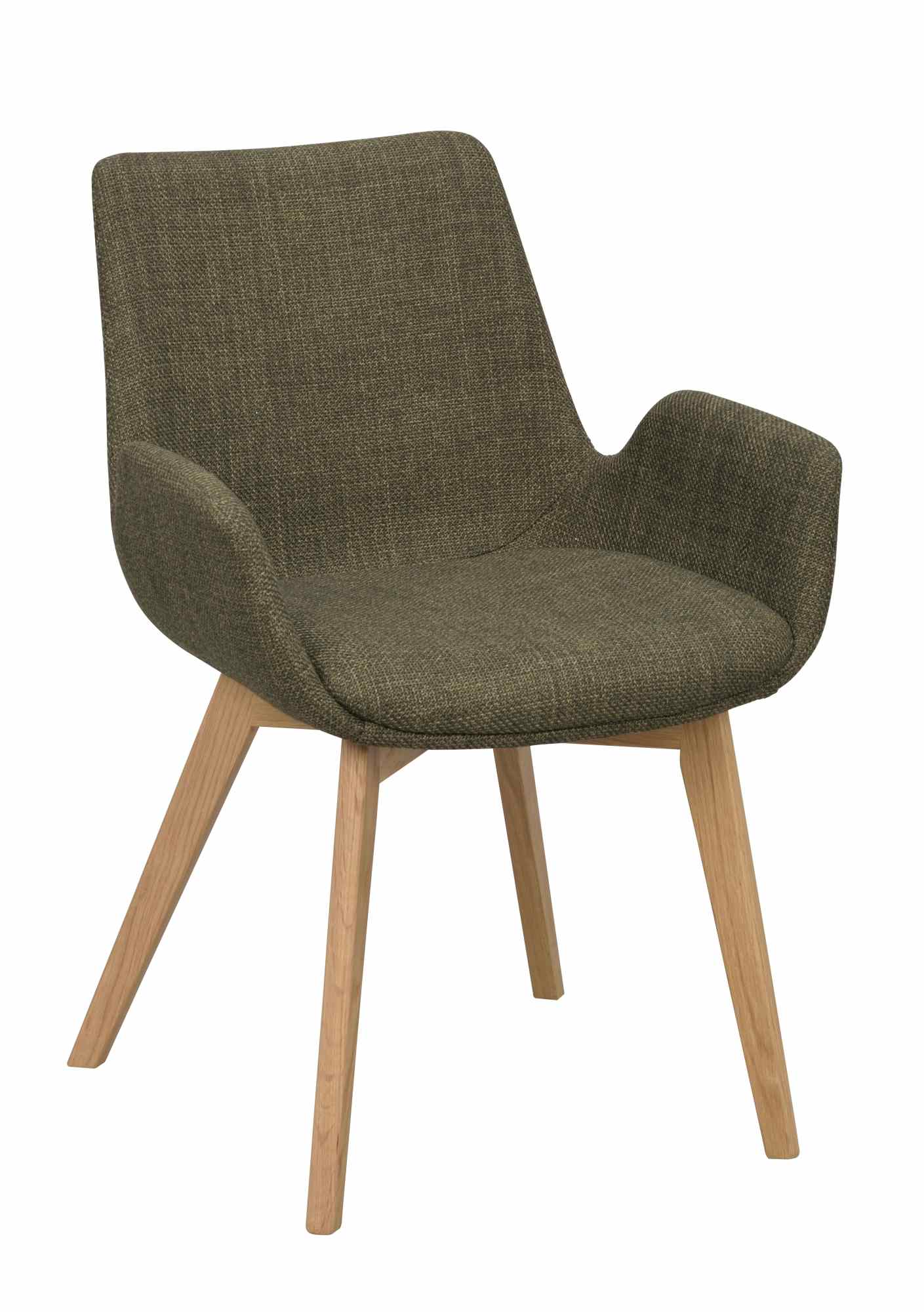 Design trifft Funktion: Stuhl Drimsdale 2er Set mit Armlehne, Grün / Natur. Stuhl Drimsdale 2er Set mit Armlehne, Grün / Natur