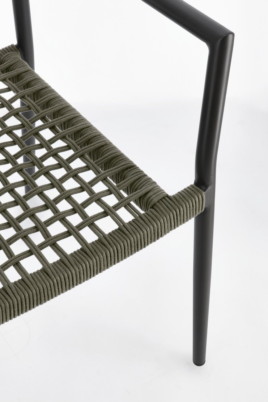 Gartenstuhl Caleta aus Aluminium, Grün / Anthrazit