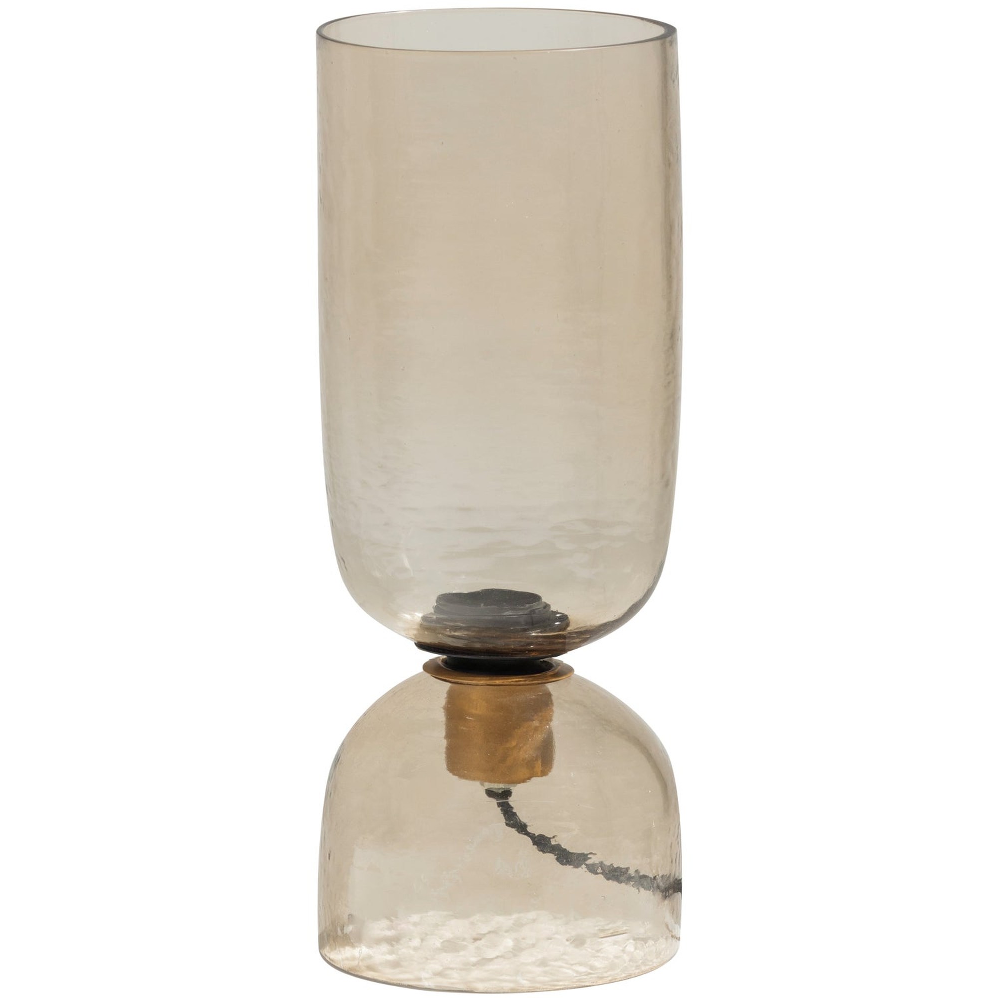 Gigi Tischlampe aus gehämmertem Glas in Natur - 38 x Ø15 cm, stilvolle Tischleuchte