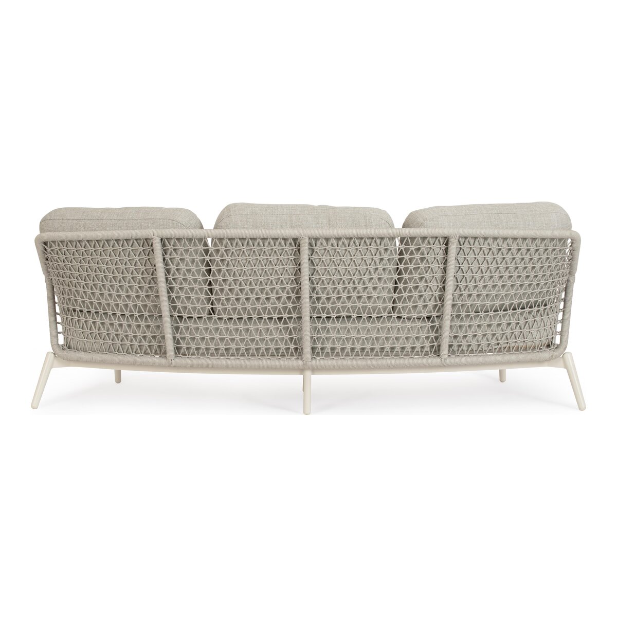 3-Sitzer Gartensofa Eulero - Aluminium Pelikan & Olefin-Geflecht Grau, inkl. Kissen