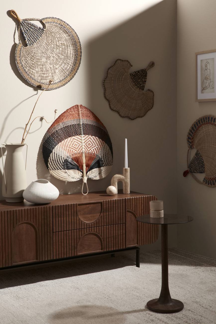 Beistelltisch Aberdeen Mangoholz Ø 35cm, Schwarz