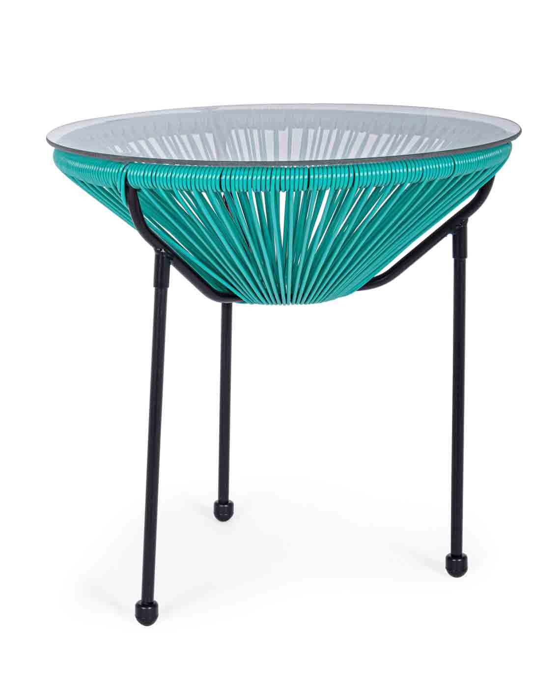 Beistelltisch Parker mit Glasplatte, Türkis Beistelltisch Parker mit Glasplatte, Türkis