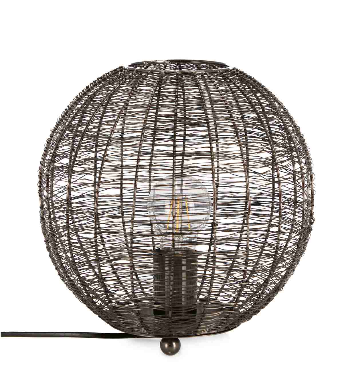 Tischleuchte Inay Rund aus Metall, Anthrazit Tischleuchte Inay Rund aus Metall, Anthrazit