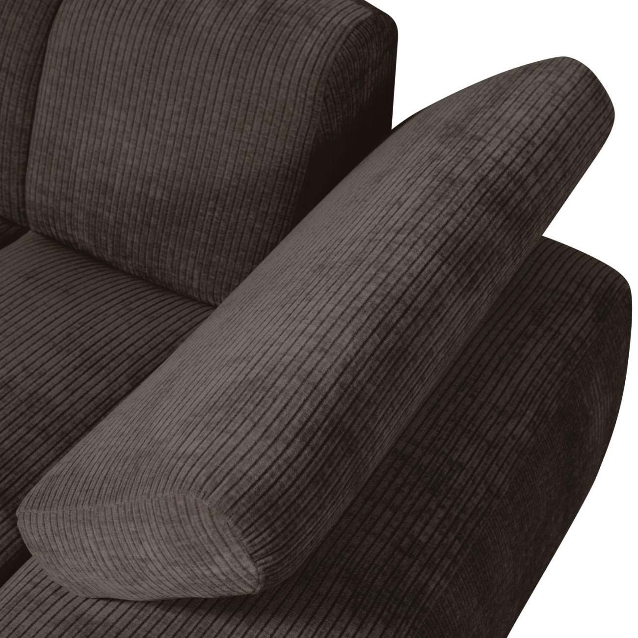 Modulsofa Mojo Flachcord Chaiselongue-Rechts, Braun