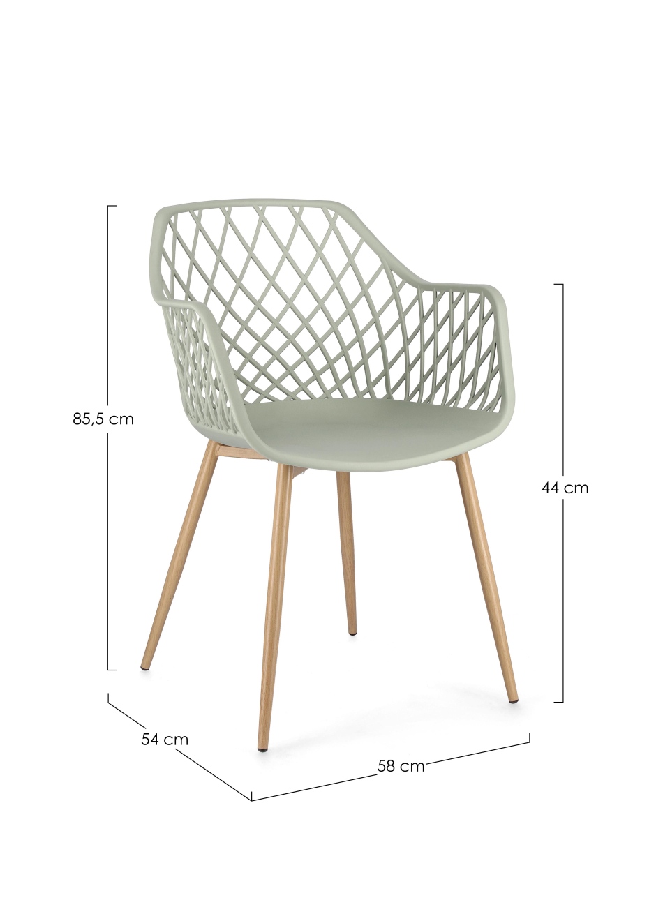 Stuhl Optik 4er-Set, Salbei
