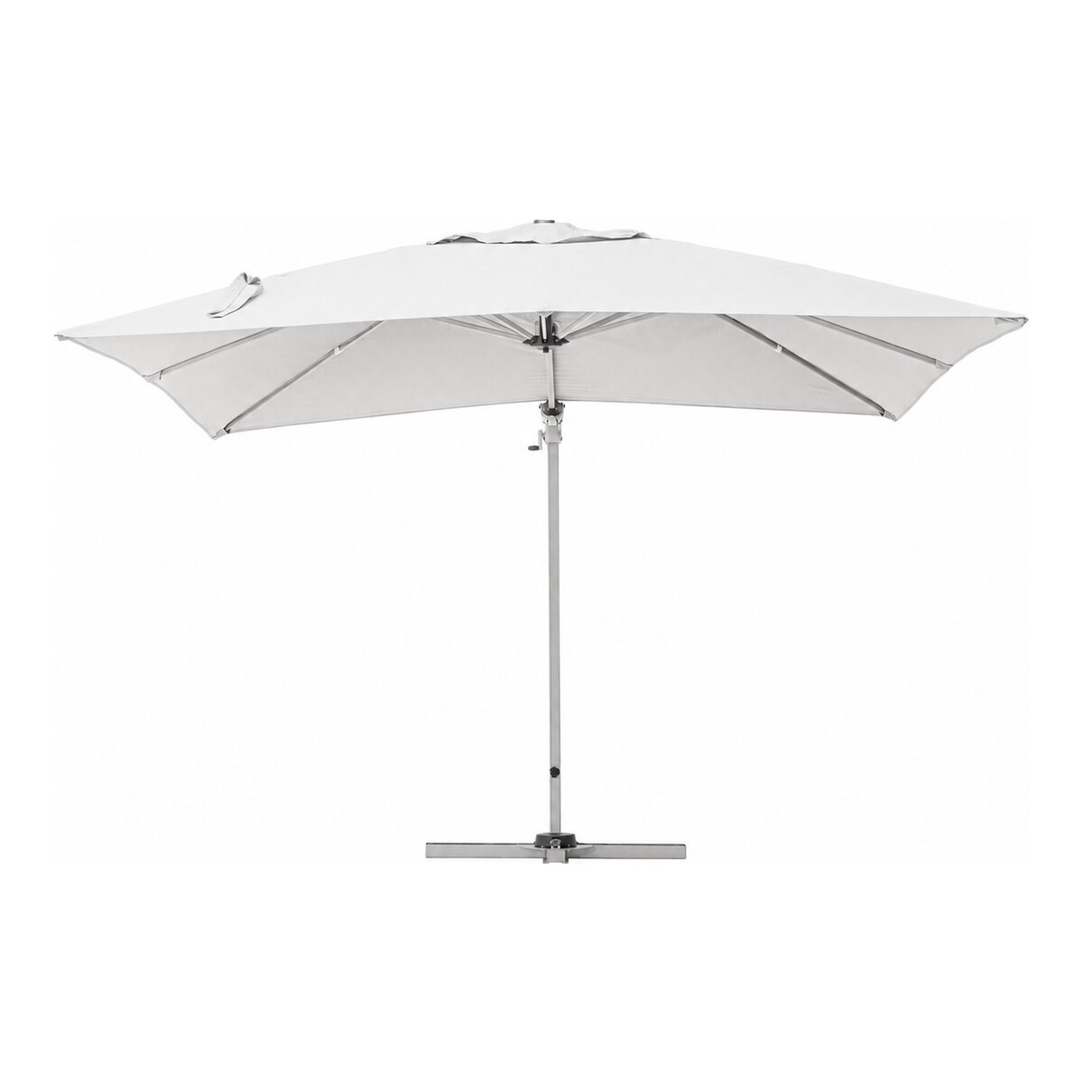 Ampelschirm Saragozza - Aluminium & Polyester-Stoff, Grau, 3x3 m
