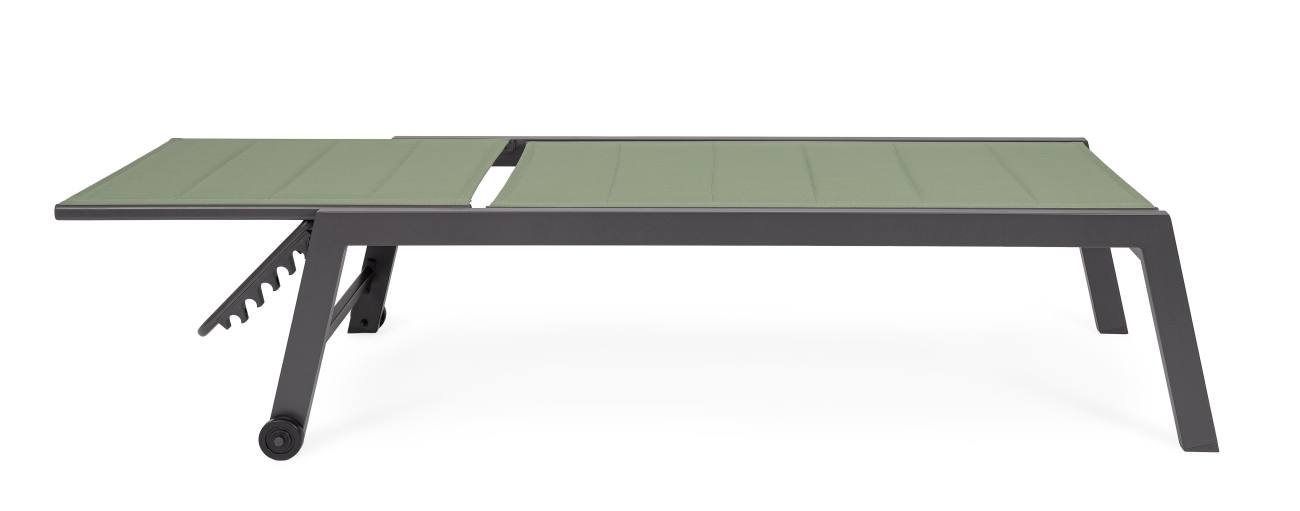 Gartenliege Hilde mit Rollen aus Aluminium, Grün