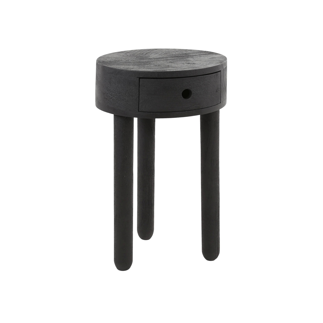Nachttisch Blaci - Mangoholz massiv Schwarz, mit Schublade Nachttisch Blaci - Mangoholz massiv in Schwarz, mit 1 Schublade