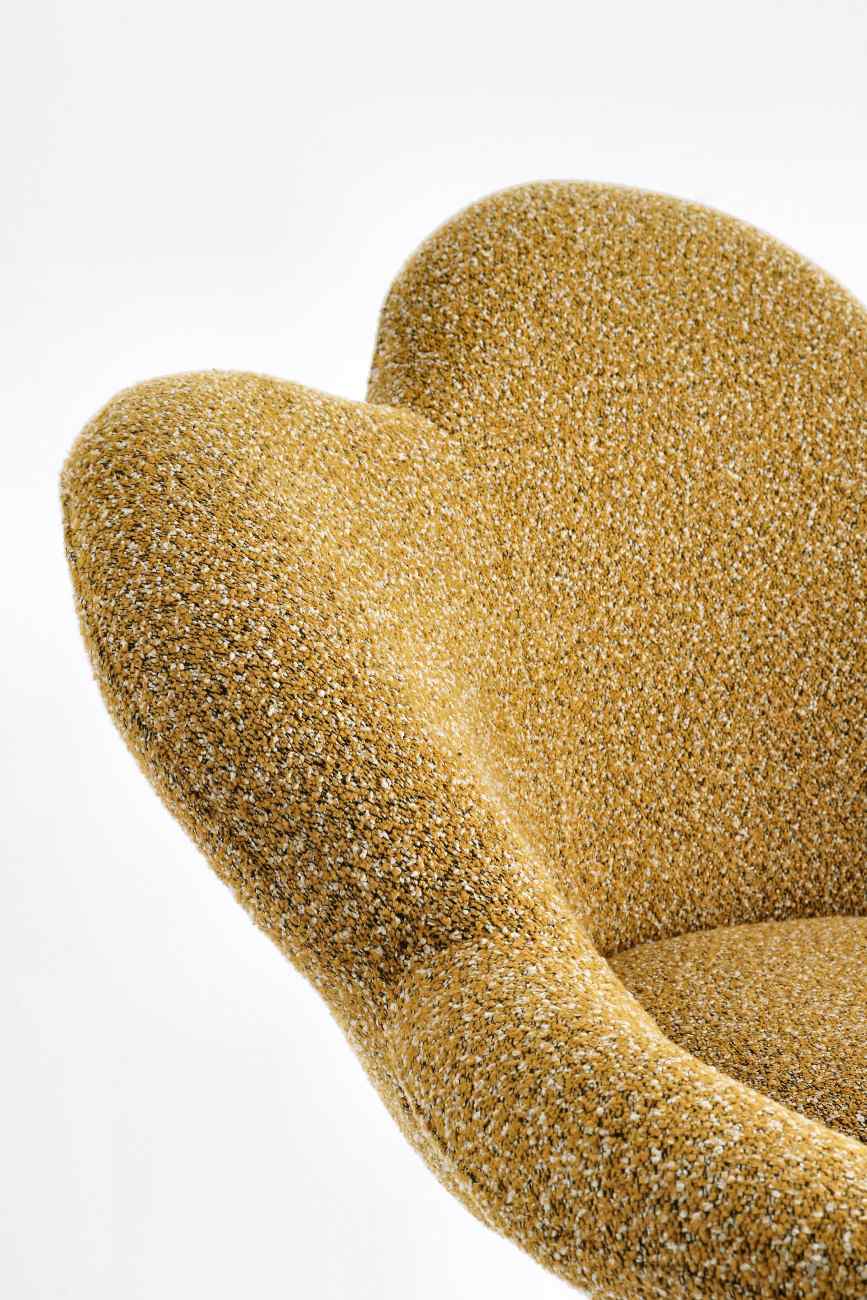 Esszimmerstuhl Fleur 2er-Set, Schwarz / Senf