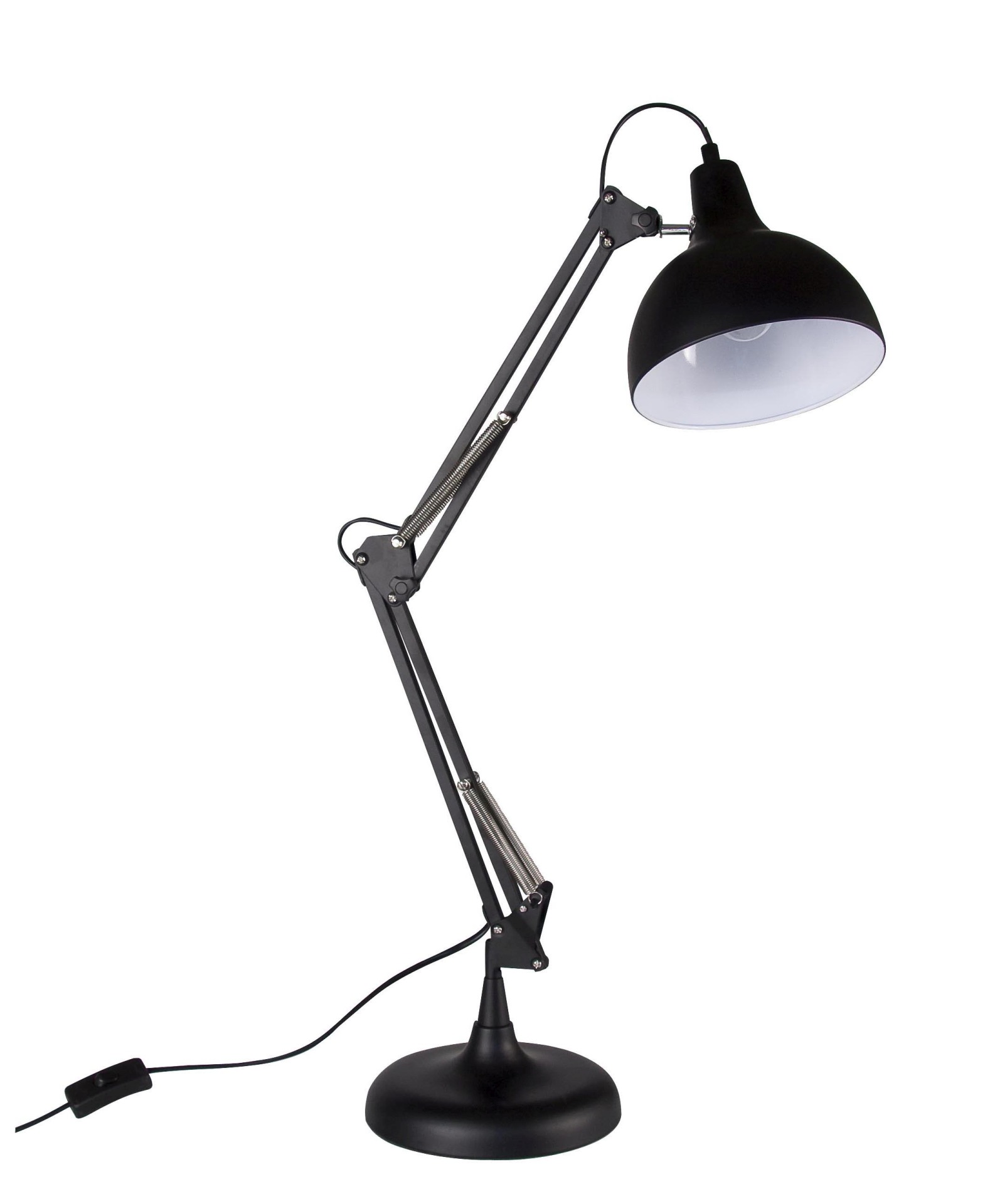 Die Tischleuchte Small überzeugt mit ihrem klassischen Design. Gefertigt wurde sie aus Metall, welches einen schwarzen Farbton besitzt. Die Lampe verfügt über eine Lichtquelle. Die Lampe besitzt eine Höhe von 75 cm.