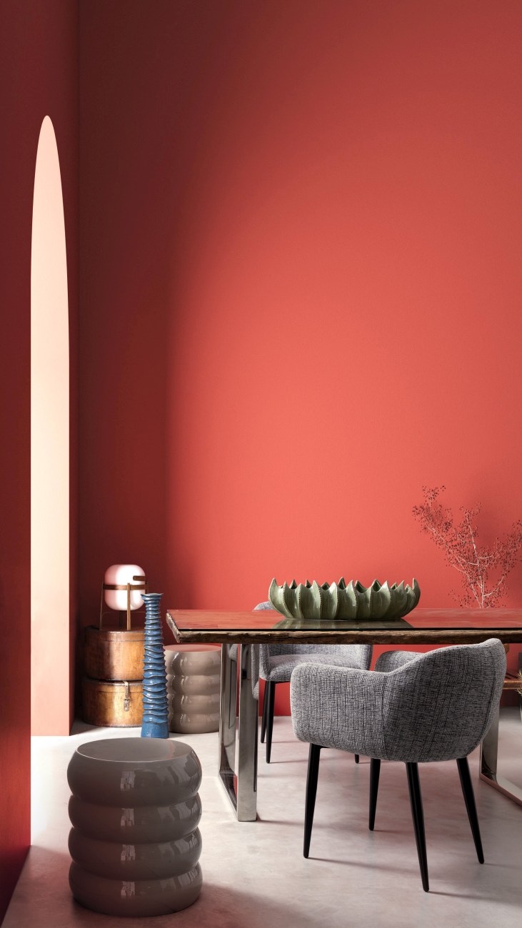 Hocker Atal aus Metall, Taupe