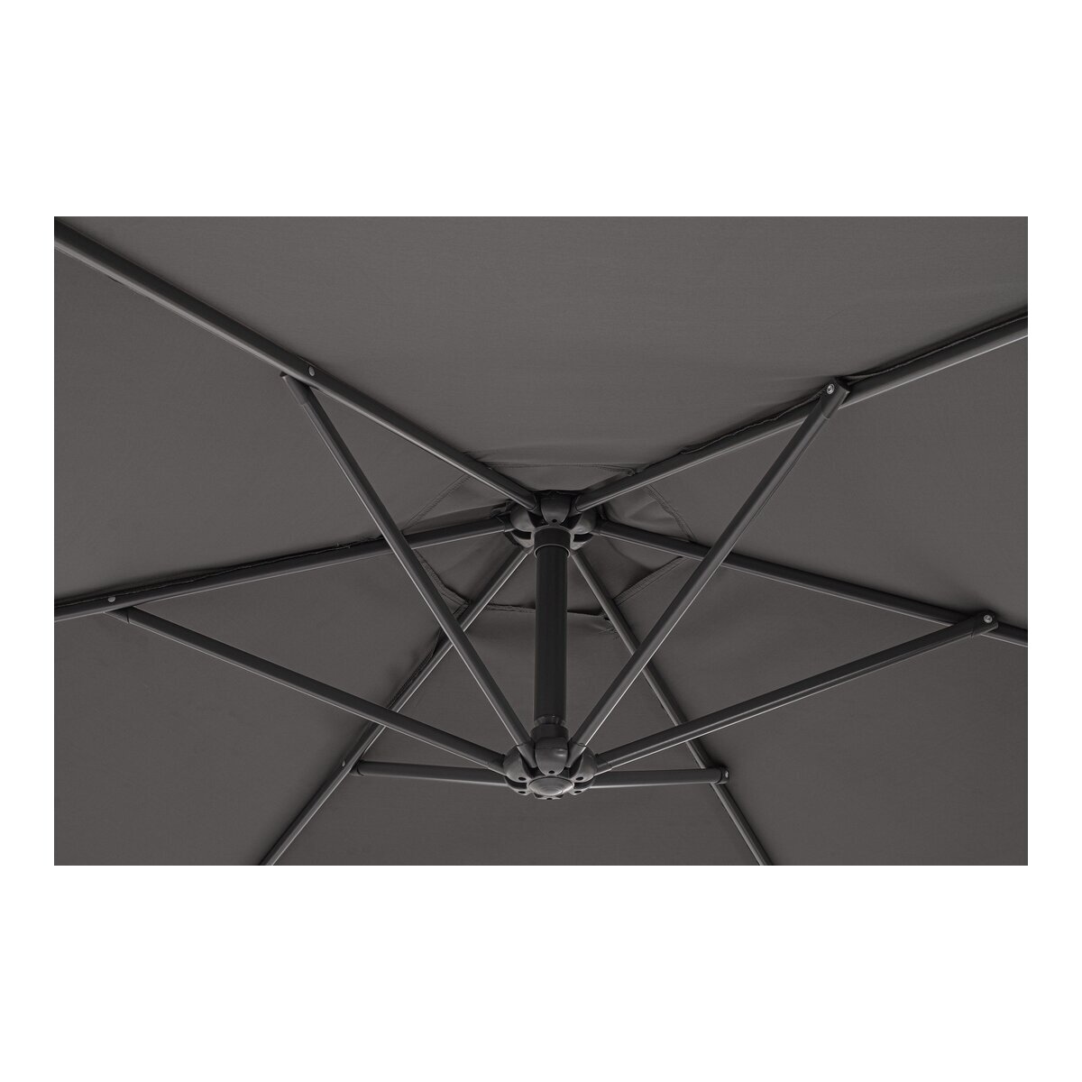 Ampelschirm Nizza - Aluminium Anthrazit, Polyester-Stoff Dunkelgrau, Ø 300 cm