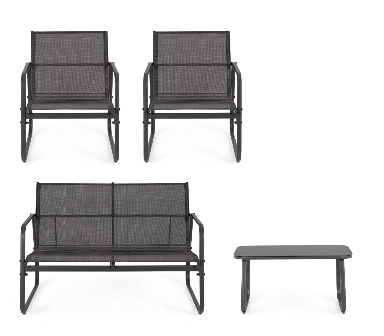 Garten-Set Gonzalo 4er Gruppe, Anthrazit