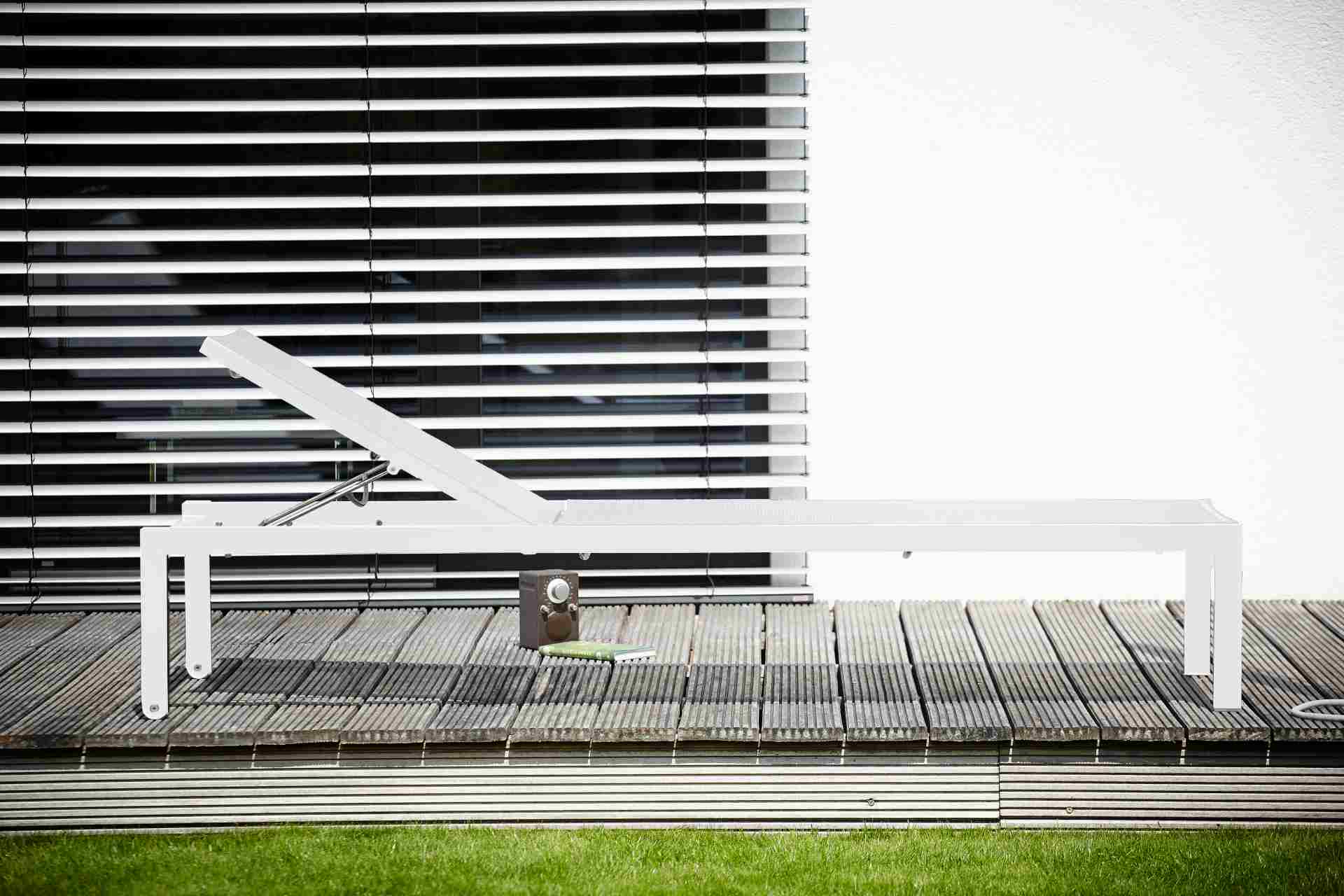 Sonnenliege Quadrato aus Aluminium, Weiß/Weiß Sonnenliege Quadrato aus Aluminium, Weiß/Weiß