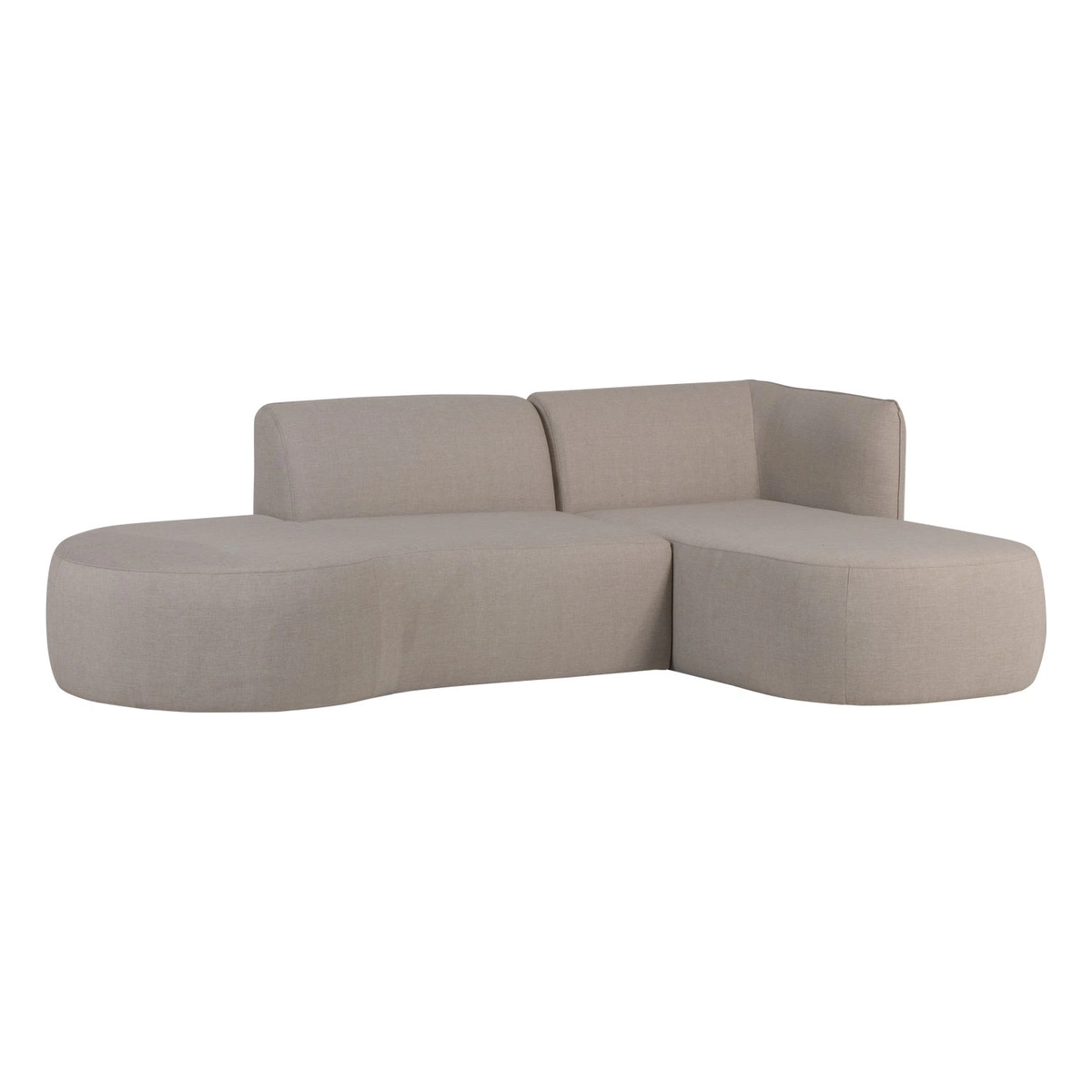 Gartenecksofa Chaiselongue Chios - Polyolefin-Stoff Beige, Rechts