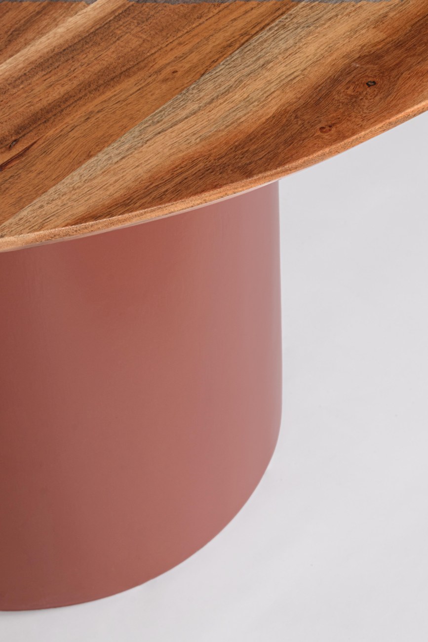 Esstisch Ojas aus Akazienholz Ø 115 cm, Terrakotta