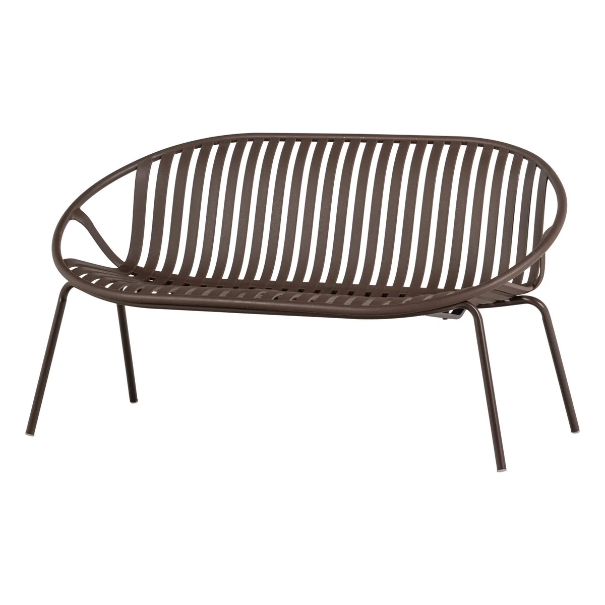 2-Sitzer Gartensofa Bruce - Aluminium & Polypropylen, Lila - Braun