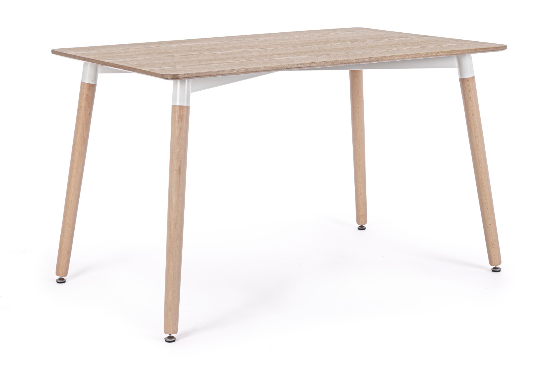 Der Esstisch David überzeugt mit seinem klassischem Design. Gefertigt wurde er aus MDF, welches eine Holz-Optik besitzt. Das Gestell des Tisches ist aus Buchenholz und besitzt eine natürliche Farbe. Der Tisch hat eine Breite von 120 cm.