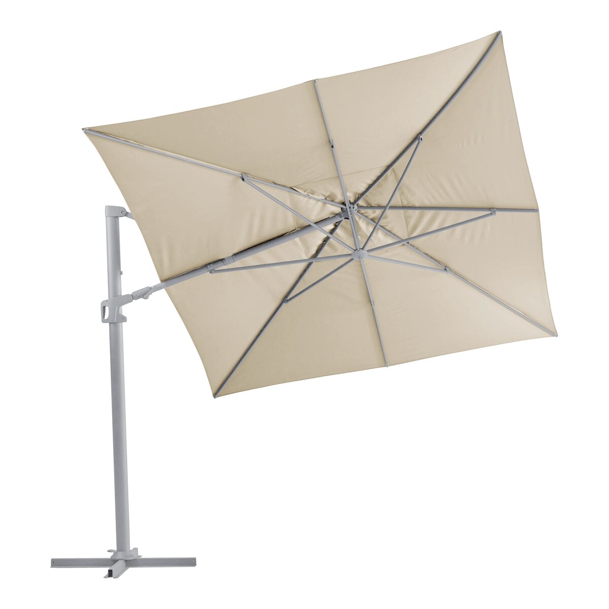 Ampelschirm Vinovo - Aluminium, Neigbar, 400x300 cm, Khaki