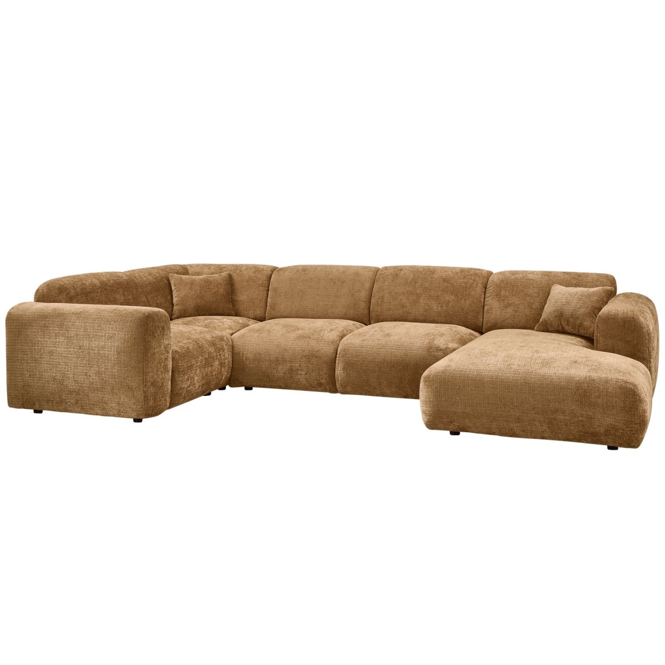 Ecksofa Cloud aus Chenille-Stoff Links, Honiggelb Ecksofa Cloud aus Chenille-Stoff Links, Honiggelb