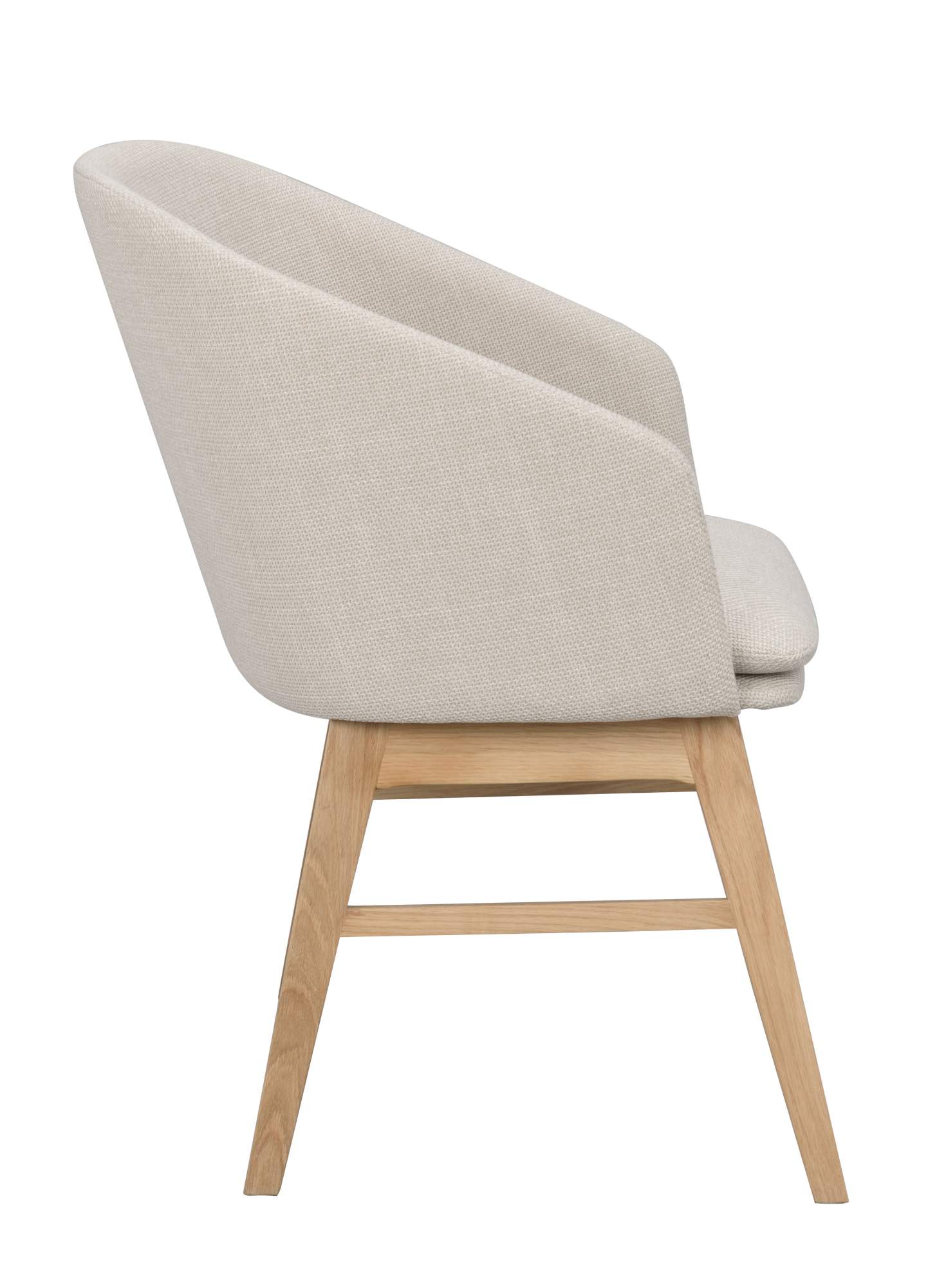 Design trifft Funktion: Stuhl Windham 2er Set mit Armlehnen, Beige / Eiche.