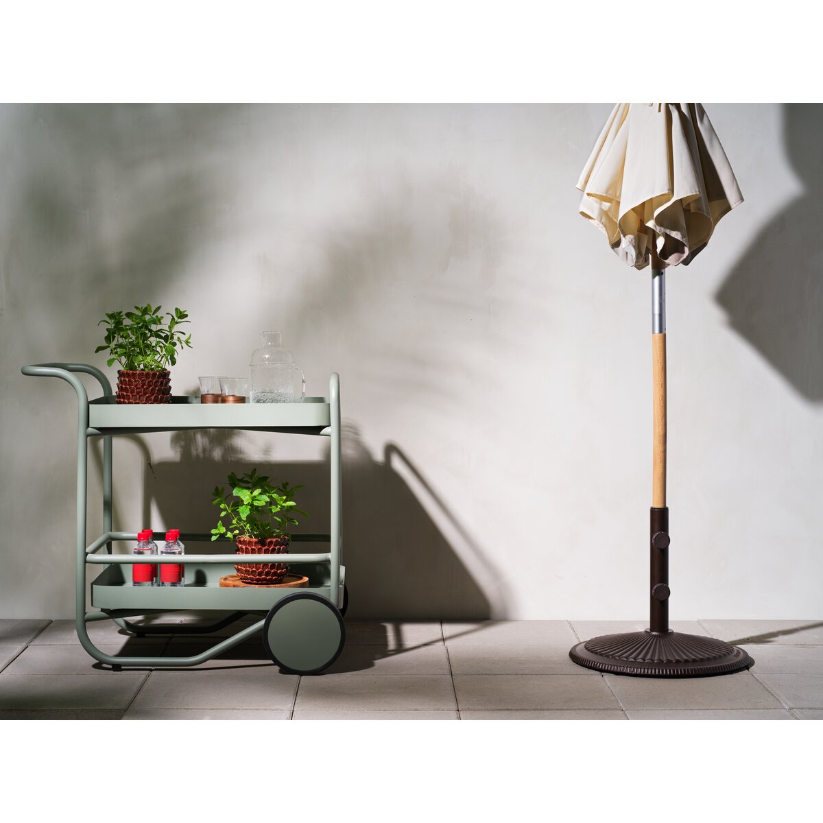 Schirmständer Solara - Gusseisen Ø 49 cm, Braun/Bronze