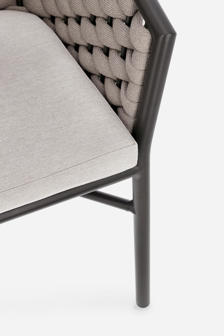 Gartenstuhl Margalida aus Aluminium, Taupe / Anthrazit