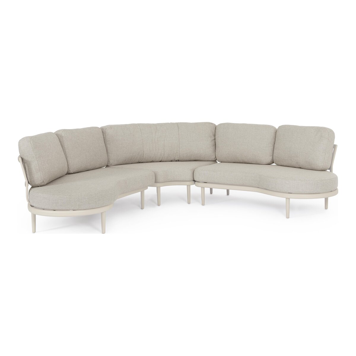 Gartenecksofa Helios - Aluminium, Seilgeflecht, Olefin-Stoff, Pelikan