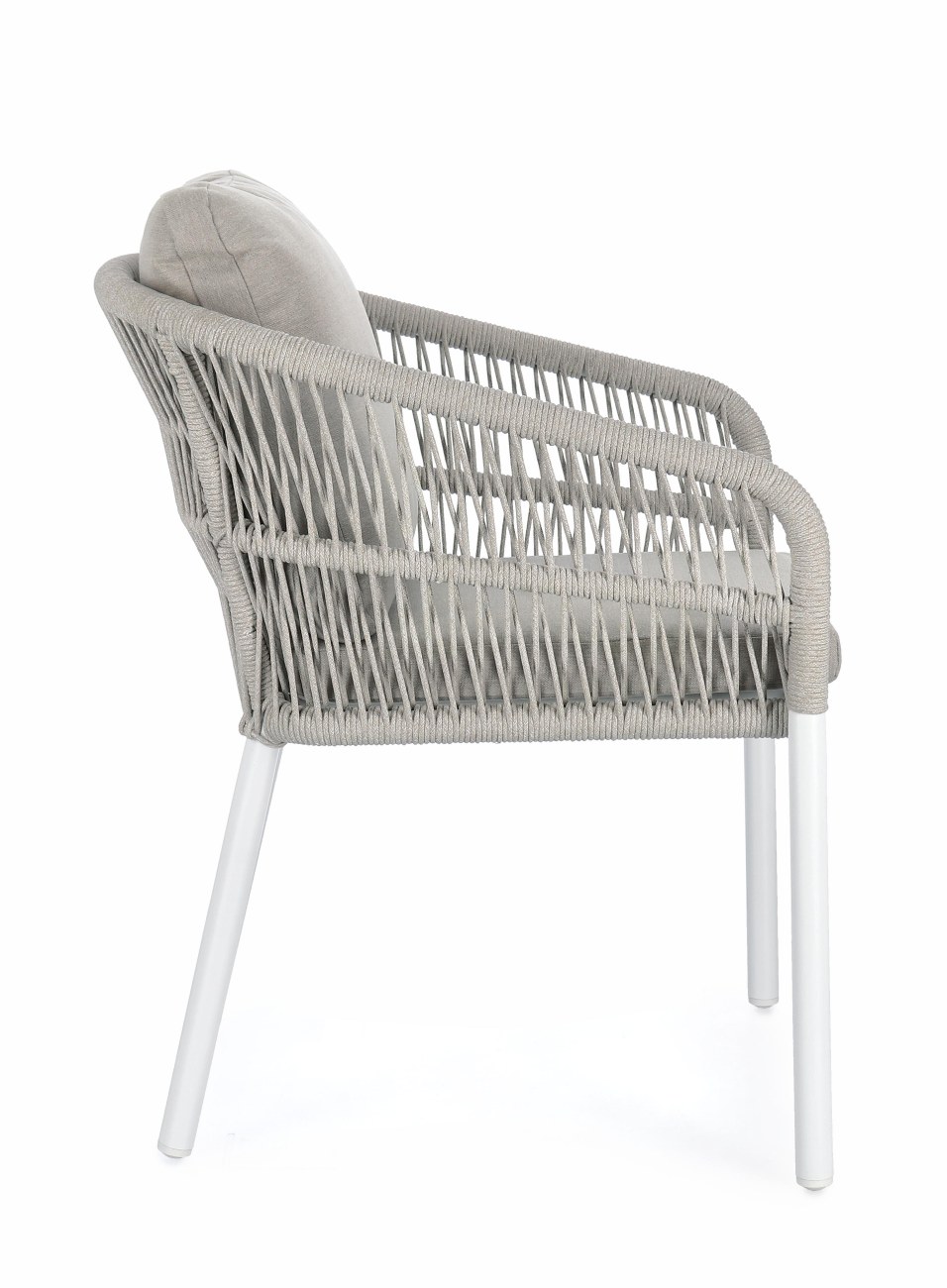 Gartenstuhl Galdana aus Aluminium, Hellgrau / Weiß