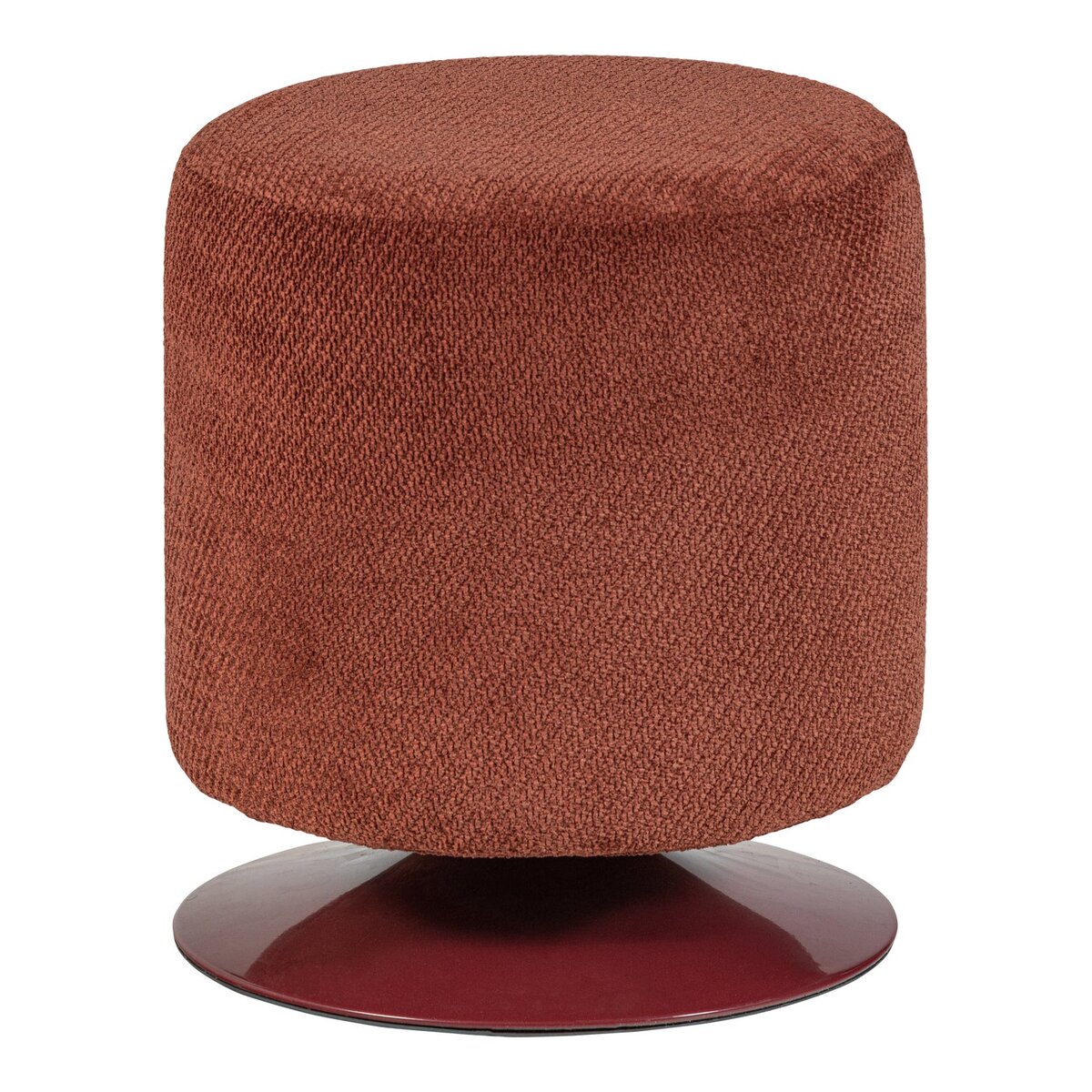 Polsterhocker Islen - Bouclé-Stoff Bordeauxrot, mit Drehfuß