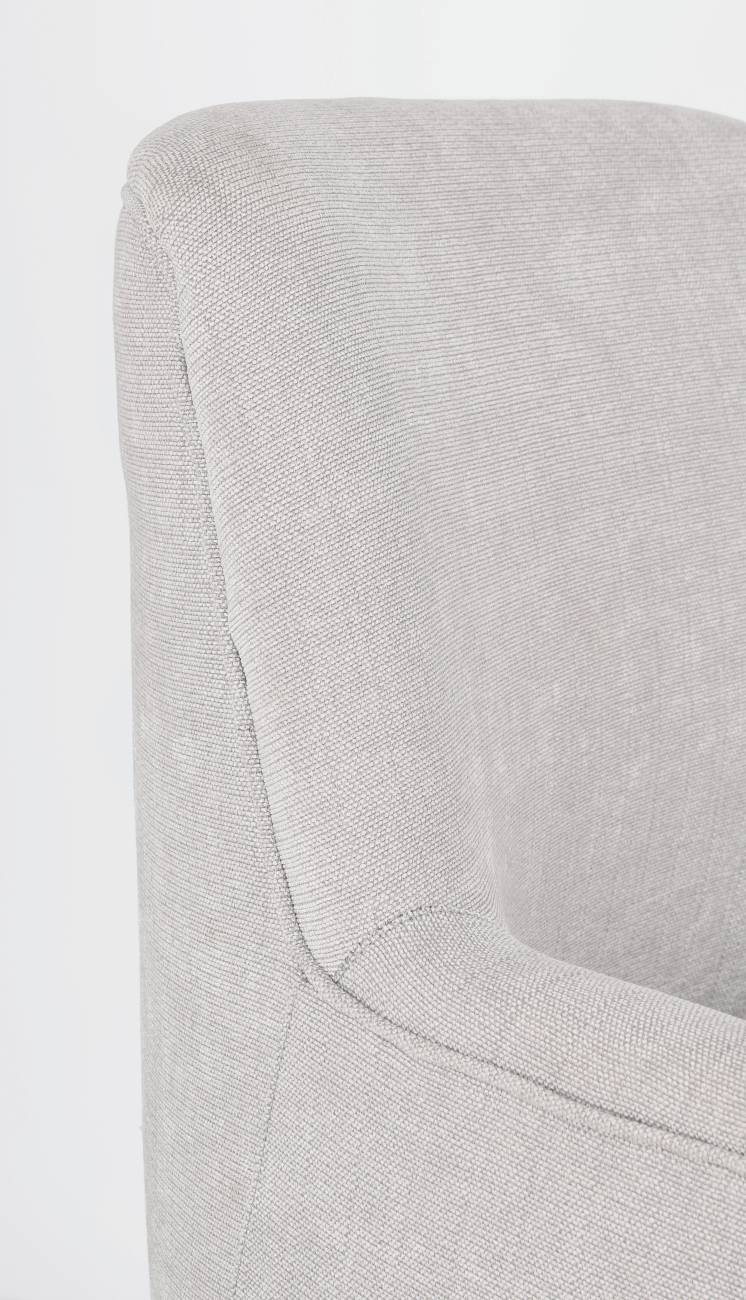 Sessel Ernestine aus Stoff, Hellgrau