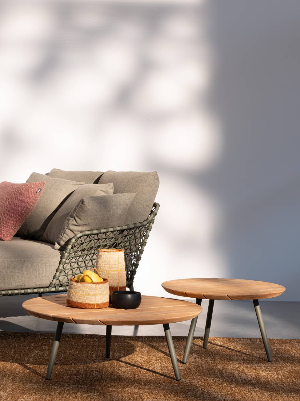 Gartencouchtisch-Set Ivissa aus Teakholz, Grün