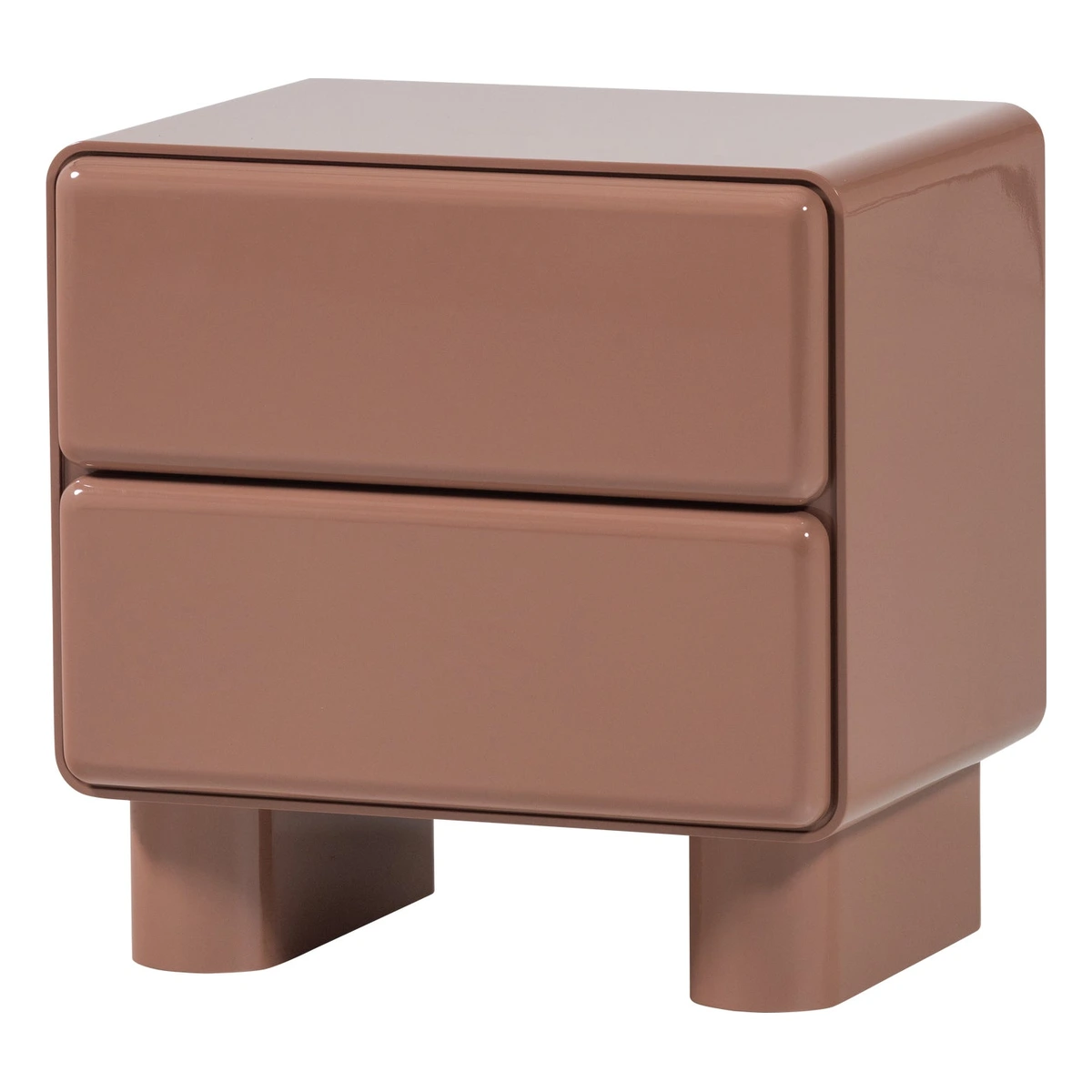 Nachttisch Lustra - Hochglanz-Finish Altrosa