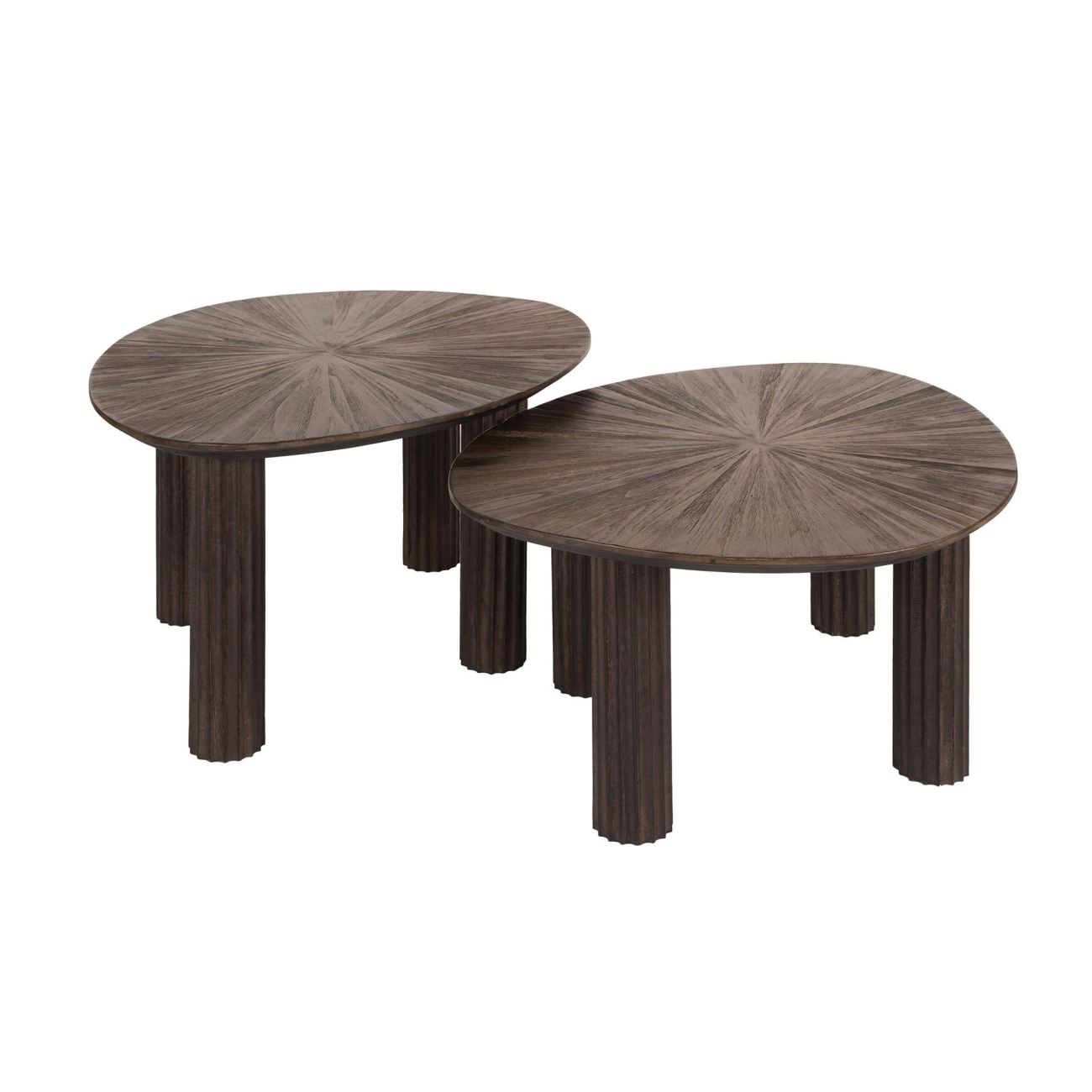 2er-Set Couchtisch Maya - Teakholz massiv Braun, Dreieckig 2er-Set Couchtisch Foray - Teakholz massiv Braun, Dreieckig