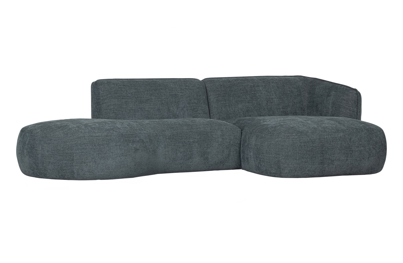 Ecksofa Polly aus Webstoff Rechts, Blau